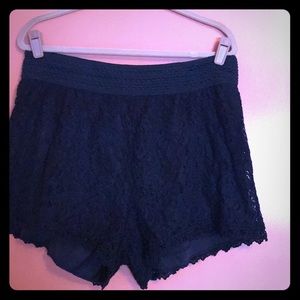 Black lace shorts